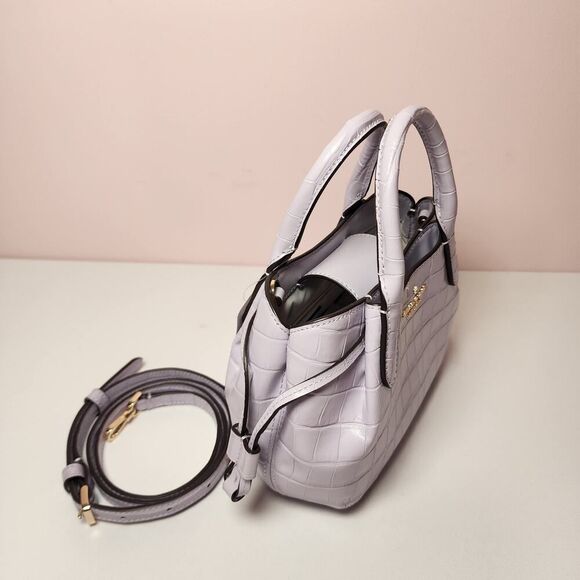 NWT Kate Spade Dumpling Croc Embossed Mini Satchel Crossbody Lavender - Picture 6 of 8